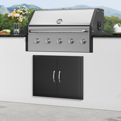 BBQ Access Door, 788x610 mm Double Outdoor Kitchen Door, Cold Plate Flush Mount Door, Wall Vertical Door with Handles, for BBQ Island, Grilling Station, Outside Cabinet - Image 8