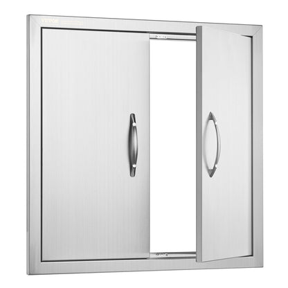 BBQ Access Door, 610x610 mm Double Outdoor Kitchen Door, Stainless Steel Flush Mount Door, Double Wall Vertical Door with Handles and Hooks, for BBQ Island, Grilling Station, Outside Cabinet - Image 9