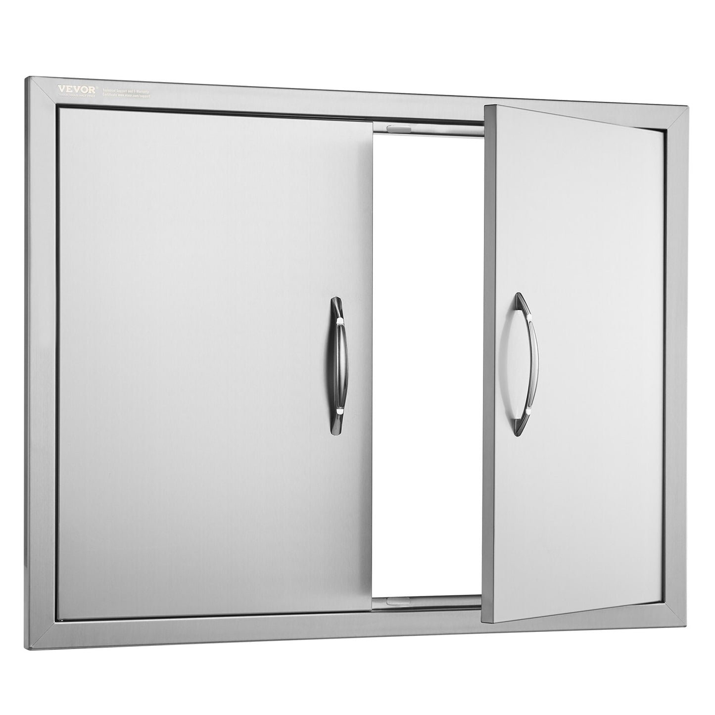 BBQ Access Door, 787x609 mm Double Outdoor Kitchen Door, Stainless Steel Flush Mount Door, Double Wall Vertical Door with Handles and Hooks, for BBQ Island, Grilling Station, Outside Cabinet - Image 9