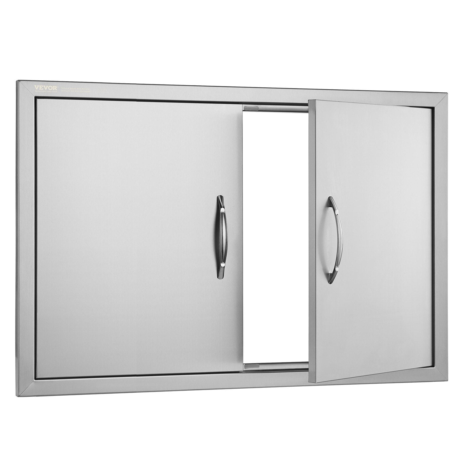 BBQ Access Door, 838x558 mm Double Outdoor Kitchen Door, Stainless Steel Flush Mount Door, Wall Vertical Door with Handles, for BBQ Island, Grilling Station, Outside Cabinet - Image 9