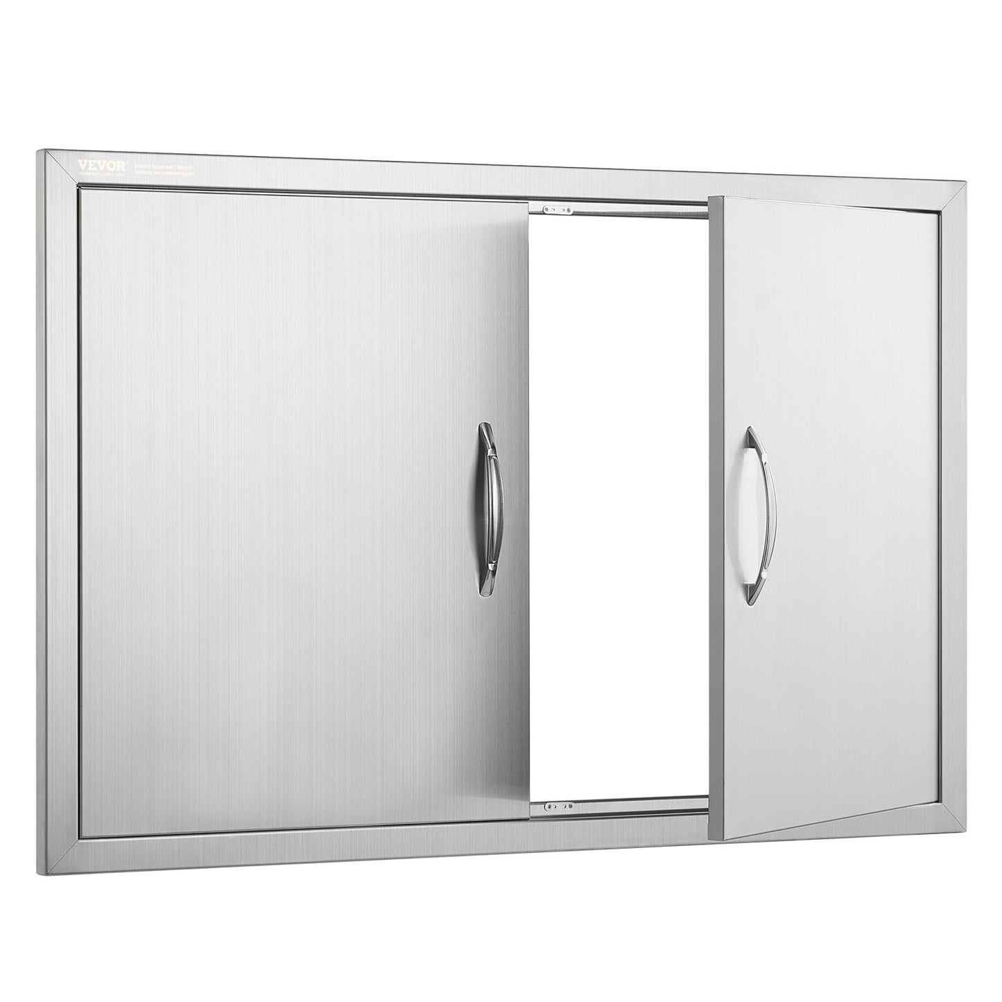 BBQ Access Door, 889x610 mm Double Outdoor Kitchen Door, Stainless Steel Flush Mount Door, Wall Vertical Door with Handles, for BBQ Island, Grilling Station, Outside Cabinet - Image 9