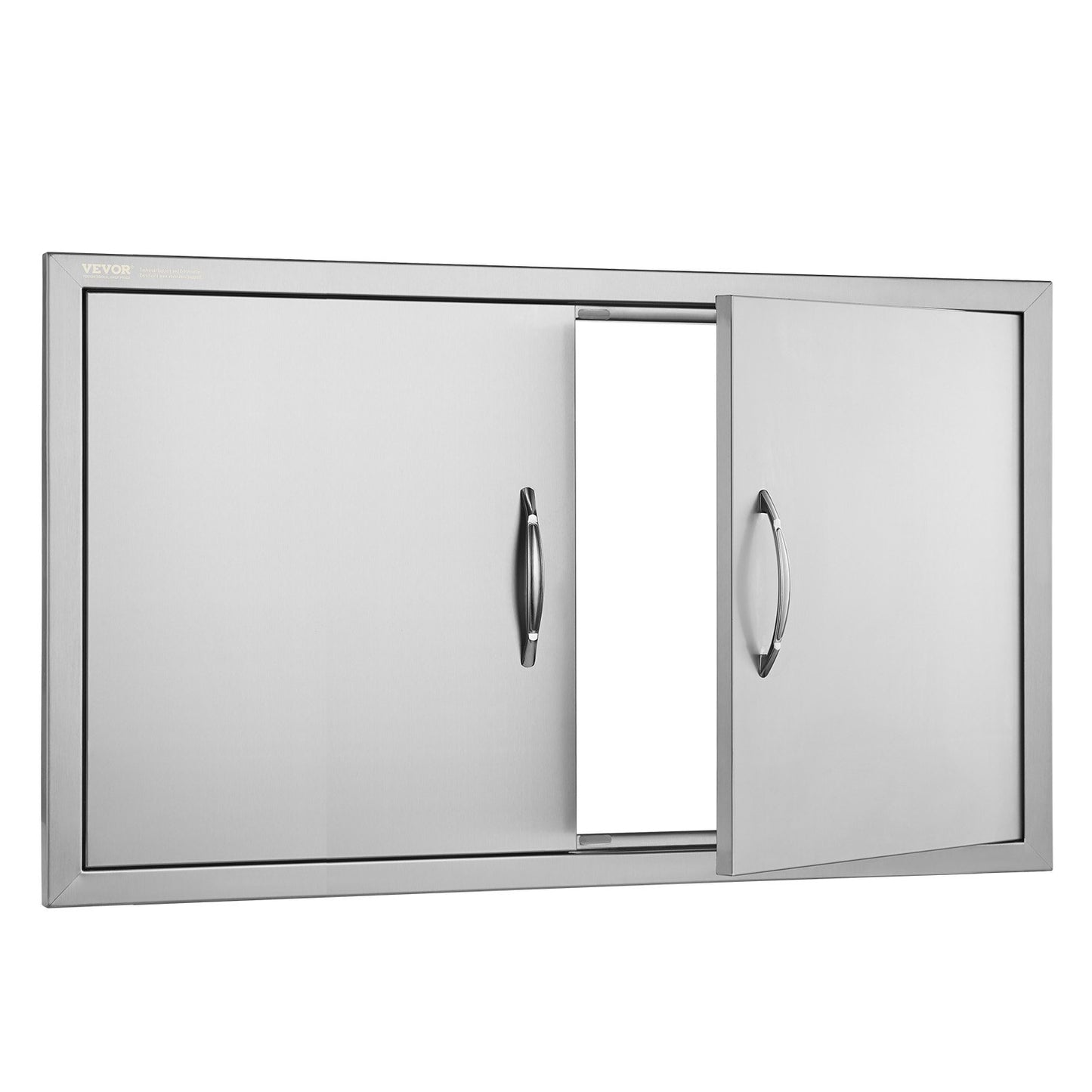BBQ Access Door, 915x533 mm Double Outdoor Kitchen Door, Stainless Steel Flush Mount Door, Wall Vertical Door with Handles, for BBQ Island, Grilling Station, Outside Cabinet - Image 9