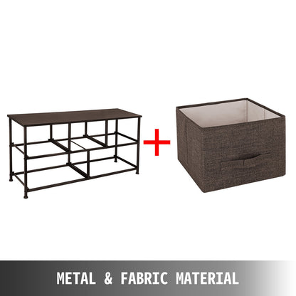 Dresser Storage Tower with 5 Fabric Drawer Steel Frame Storage Cabinet Bin Storage Organizer Unit Fabric Cube Dresser Chest Cabinet Coffee Wide (Coffee/Wide) - Image 2
