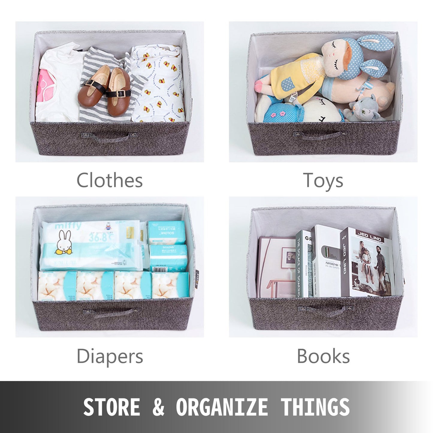 Dresser Storage Tower with 5 Fabric Drawer Steel Frame Storage Cabinet Bin Storage Organizer Unit Fabric Cube Dresser Chest Cabinet Coffee Wide (Coffee/Wide) - Image 5