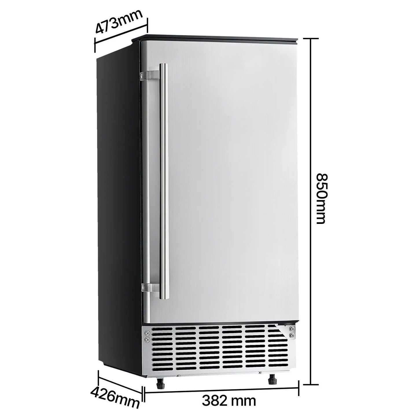 Undercounter Built-in Ice Maker, 80 Lbs/Day Under Counter Ice Maker Machine with Reversible Door Stainless Steel, Freestanding Ice Maker for Commercial Home Kitchen, Electric Drainage - Image 8