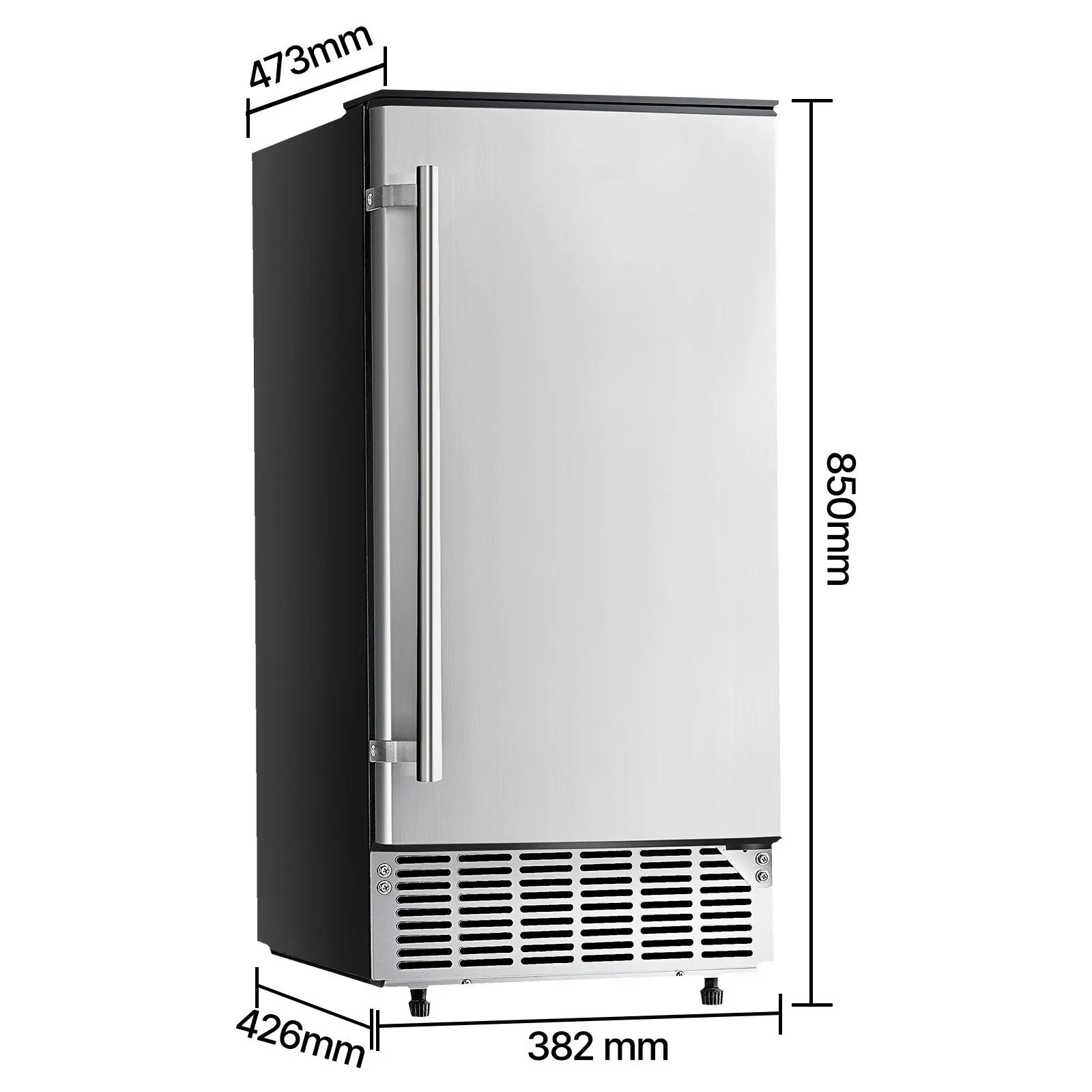 Undercounter Built-in Ice Maker, 80 Lbs/Day Under Counter Ice Maker Machine with Reversible Door Stainless Steel, Freestanding Ice Maker for Commercial Home Kitchen, Electric Drainage - Image 8