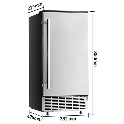Undercounter Built-in Ice Maker, 80 Lbs/Day Under Counter Ice Maker Machine with Reversible Door Stainless Steel, Freestanding Ice Maker for Commercial Home Kitchen, Electric Drainage - Image 8