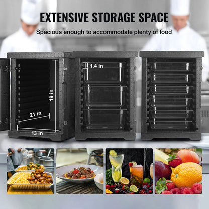 Insulated Food Pan Carrier, 90L Hot Box for Catering, LLDPE Food Box Carrier with Double Buckles, Front Loading Food Warmer for Restaurant, Canteen, etc. - Image 4
