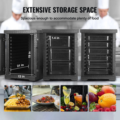 Insulated Food Pan Carrier, 90L Hot Box for Catering, LLDPE Food Box Carrier with Double Buckles, Front Loading Food Warmer for Restaurant, Canteen, etc. - Image 4
