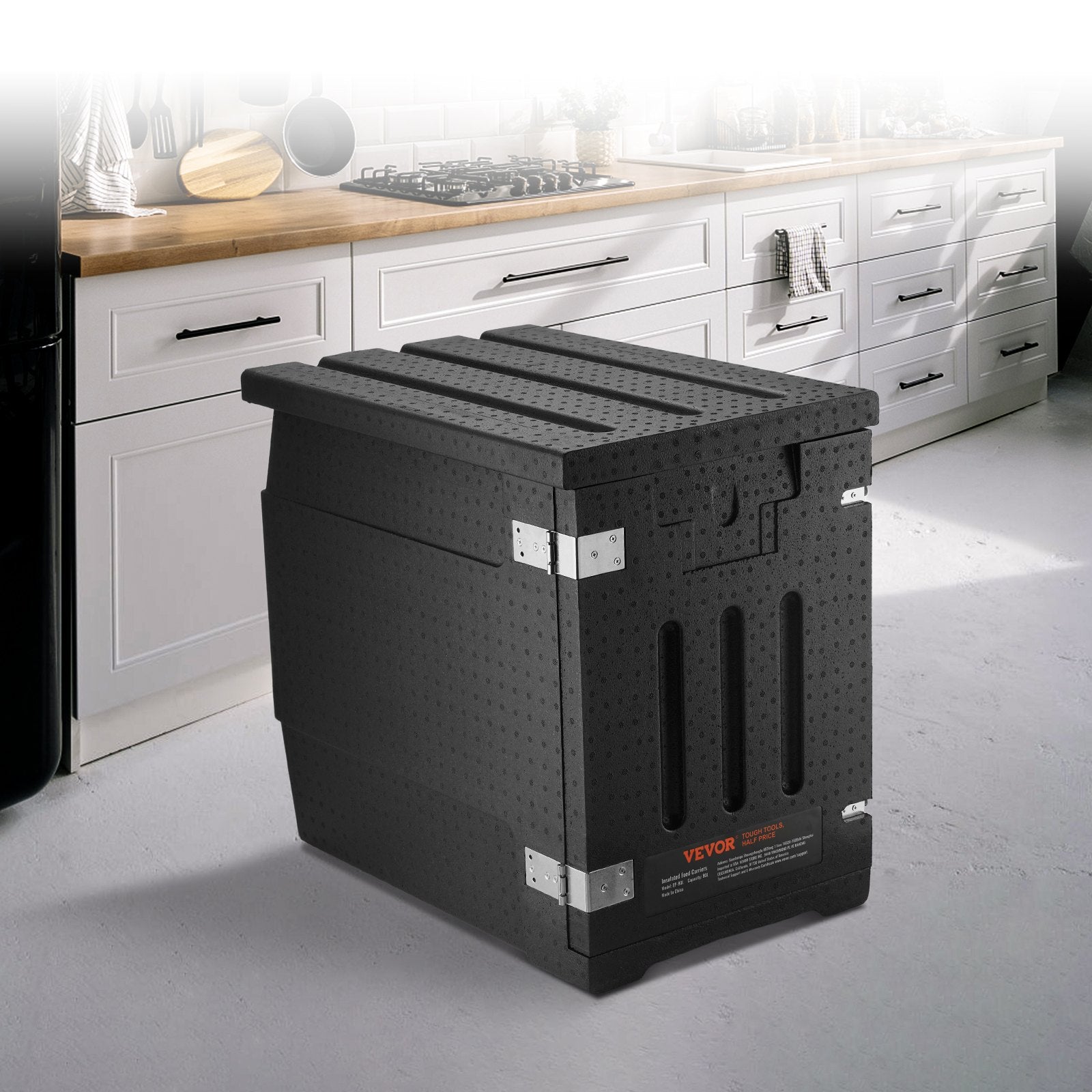 Insulated Food Pan Carrier, 90L Hot Box for Catering, LLDPE Food Box Carrier with Double Buckles, Front Loading Food Warmer for Restaurant, Canteen, etc. - Image 8