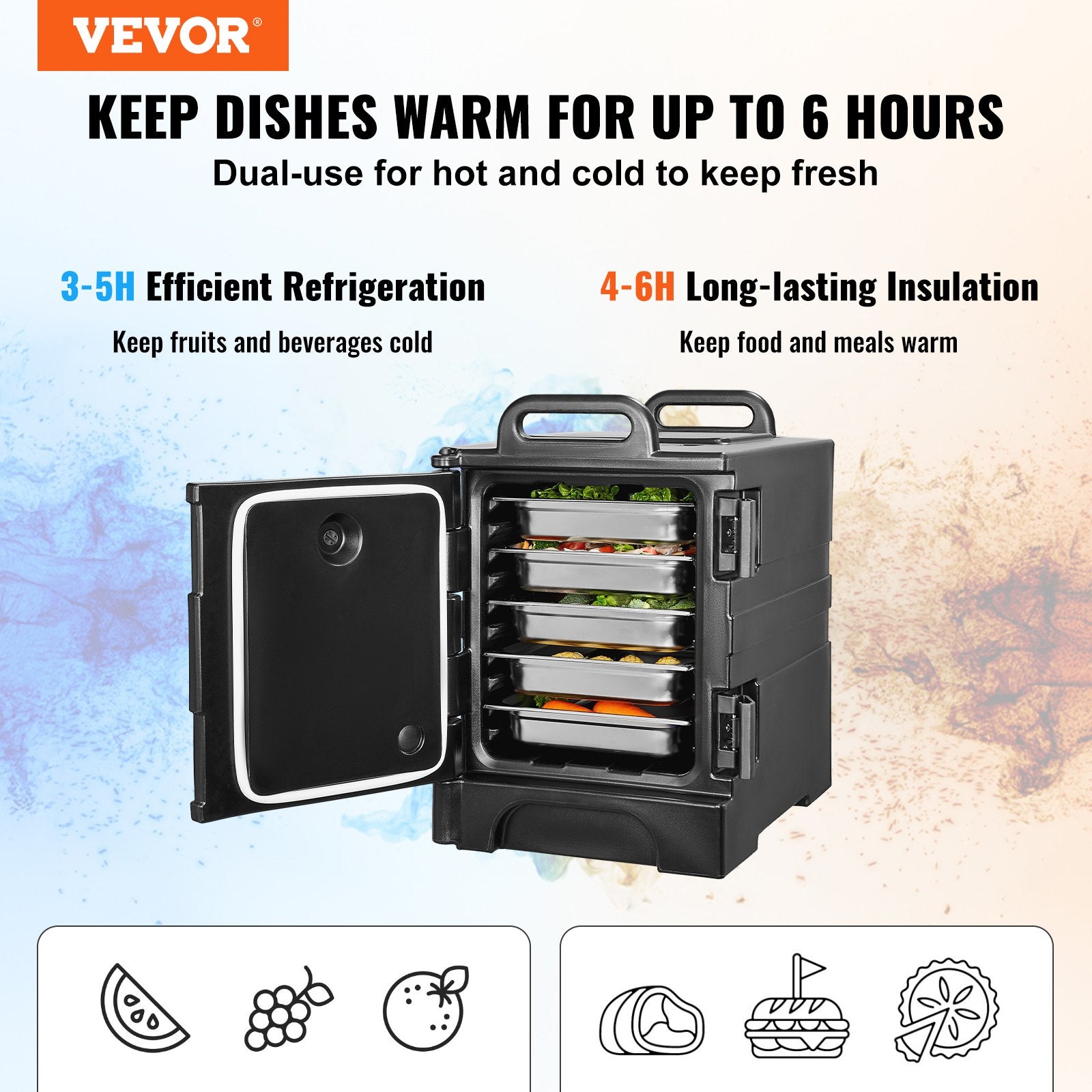 Insulated Food Pan Carrier Stackable Catering Dishbox 81QT Chafing Dish - Image 2