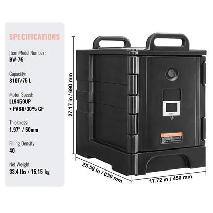 Insulated Food Pan Carrier Stackable Catering Dishbox 81QT Chafing Dish - Image 7