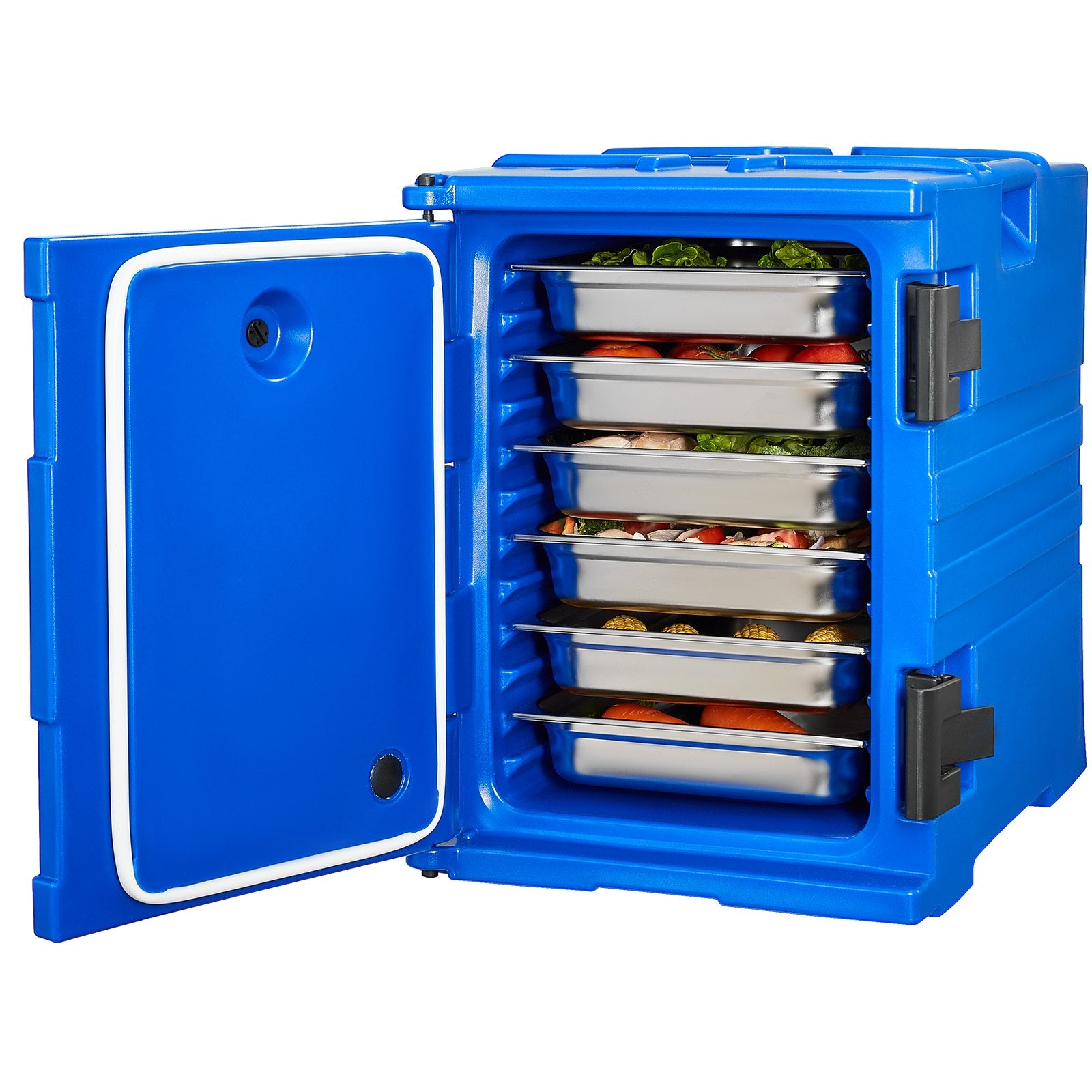 Insulated Food Pan Carrier, 90L Hot Box for Catering, Food Box Carrier with Double Buckles, Front Loading Food Warmer with Handles, Stackable End Loader for Restaurant, Canteen