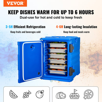 Insulated Food Pan Carrier, 90L Hot Box for Catering, Food Box Carrier with Double Buckles, Front Loading Food Warmer with Handles, Stackable End Loader for Restaurant, Canteen - Image 2