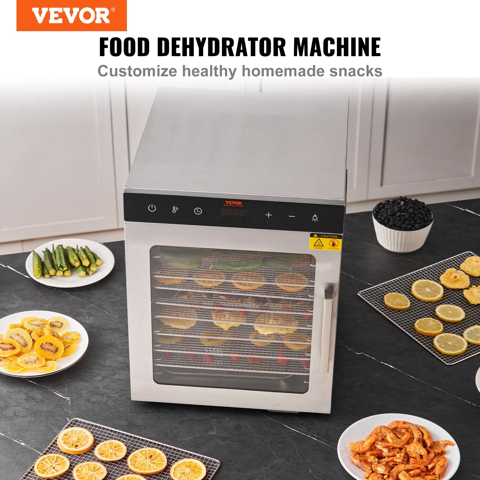 10 Trays Food Dehydrator Machine Stainless Steel 800W Jerky Fruit Drying - Image 2