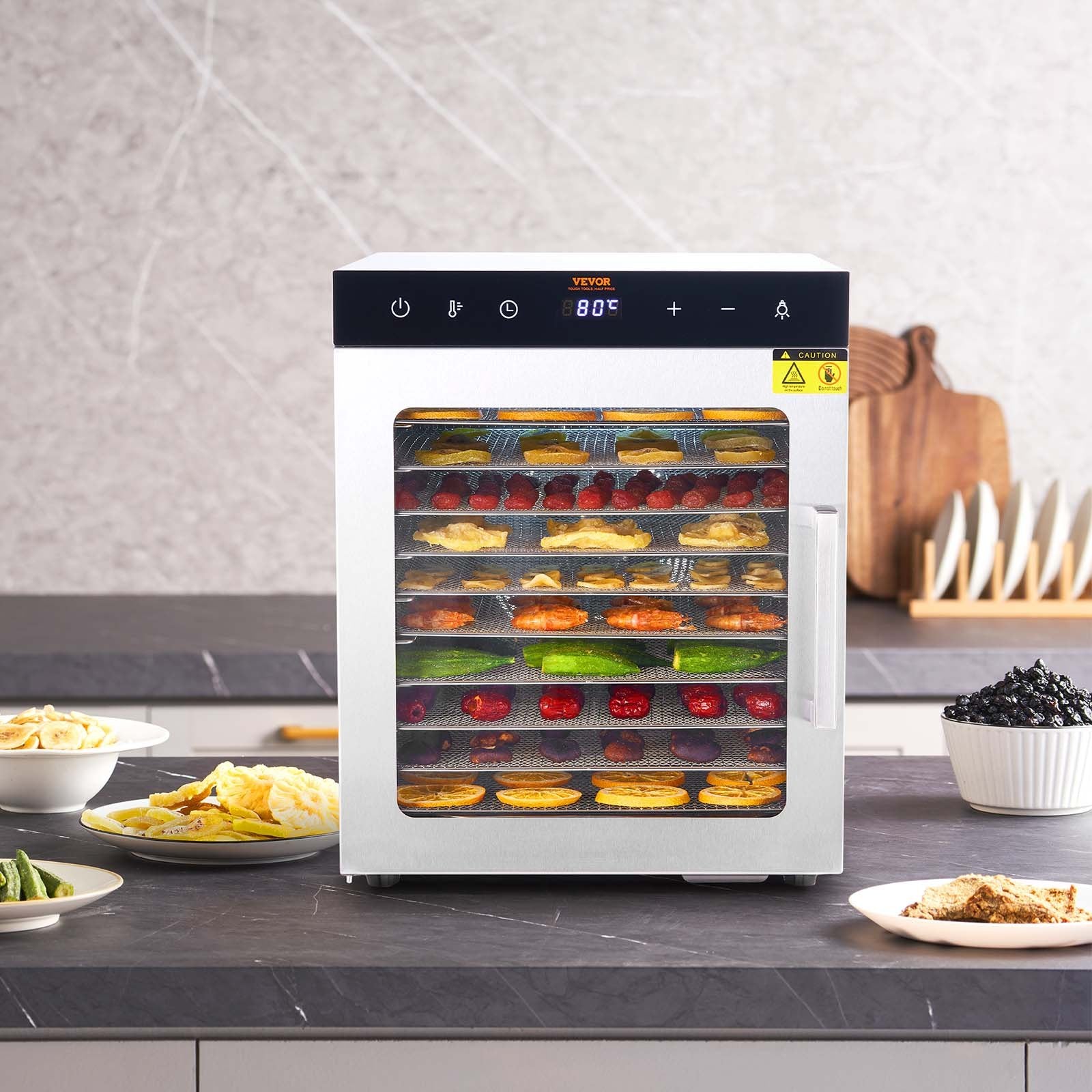 10 Trays Food Dehydrator Machine Stainless Steel 800W Jerky Fruit Drying - Image 8