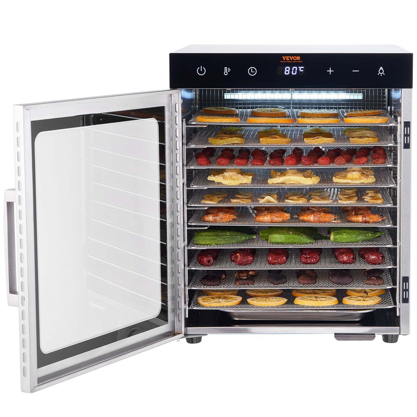 10 Trays Food Dehydrator Machine Stainless Steel 800W Jerky Fruit Drying - Image 9