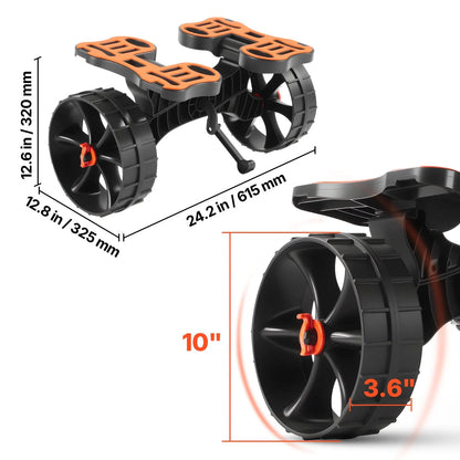 Kayak Cart, 136.1 kg Load Capacity, Foldable Kayak Trolley with 25.4 cm Solid Rubber Tires & 1 Ratchet Strap, Paddle Board Trolley for Carrying Kayaks, Canoes, Paddleboards, Float Mats,Jon Boats - Image 8