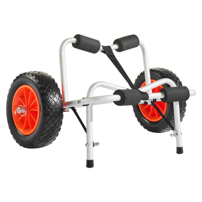 Kayak Cart, 113.4 kg Load Capacity, Foldable Kayak Trolley with 25.4 cm Solid Rubber Tires & 1 Ratchet Strap, Paddle Board Trolley for Carrying Kayaks, Canoes, Paddleboards, Float Mats,Jon Boats - Image 9