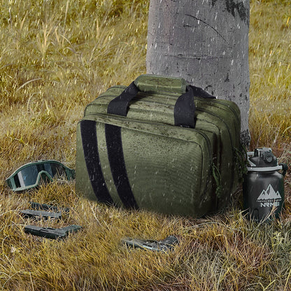 Range Bag for 2 Pistols Tactical Gun Bag 2 Built-in Pistol Bags Green - Image 8
