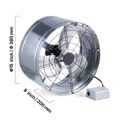 380 mm Gable Mount Fan 1300 CFM Attic Vent Fan with Adjustable Thermostat - Image 8