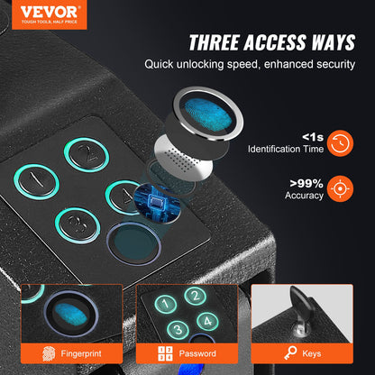 Mounted Gun Safe for Pistols Biometric Gun Safe 3 Access Ways 1 Pistol - Image 2