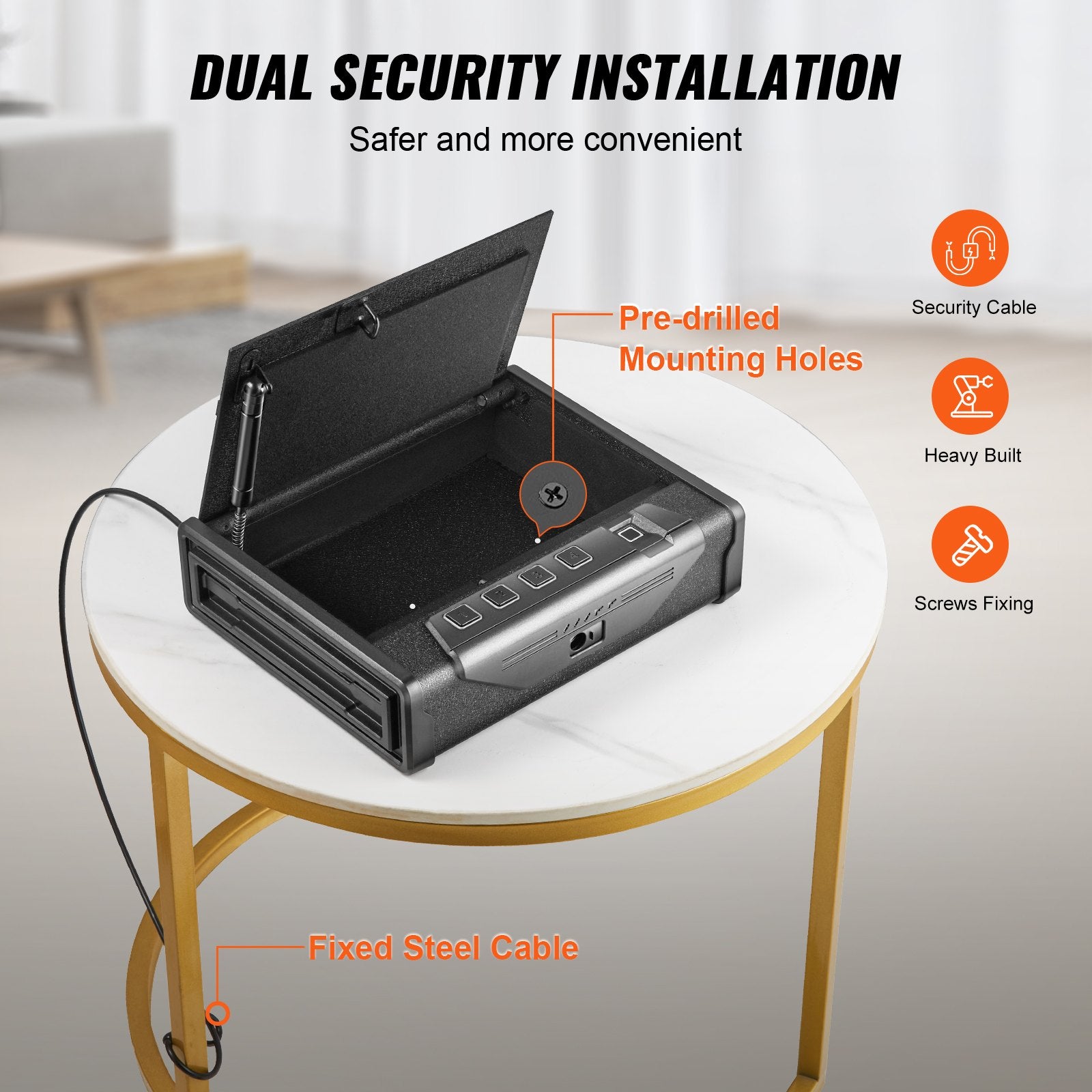 Gun Safe for Pistols Biometric Gun Safe with 3 Access Ways for 2 Pistols - Image 6