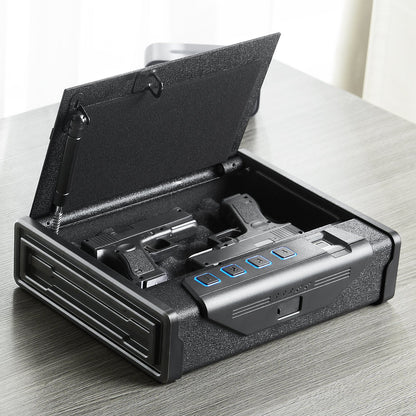 Gun Safe for Pistols Biometric Gun Safe with 3 Access Ways for 2 Pistols - Image 8