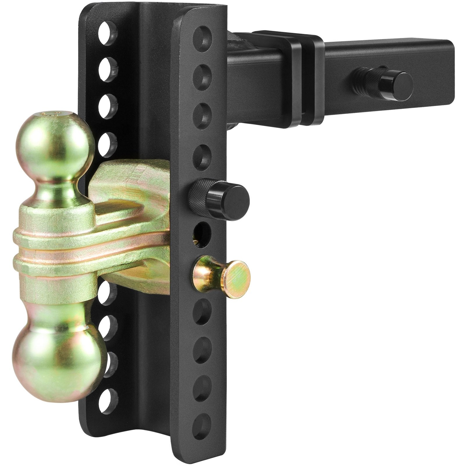 Adjustable Trailer Hitch, 203.2 mm Drop & 165.1 mm Rise Hitch Ball Mount with 50.8 mm Receiver, Solid Tube, 6350 kg GTW, 50.8 m and 58.7 mm 45# Steel Tow Balls with Key Lock for Truck Towing - Image 9