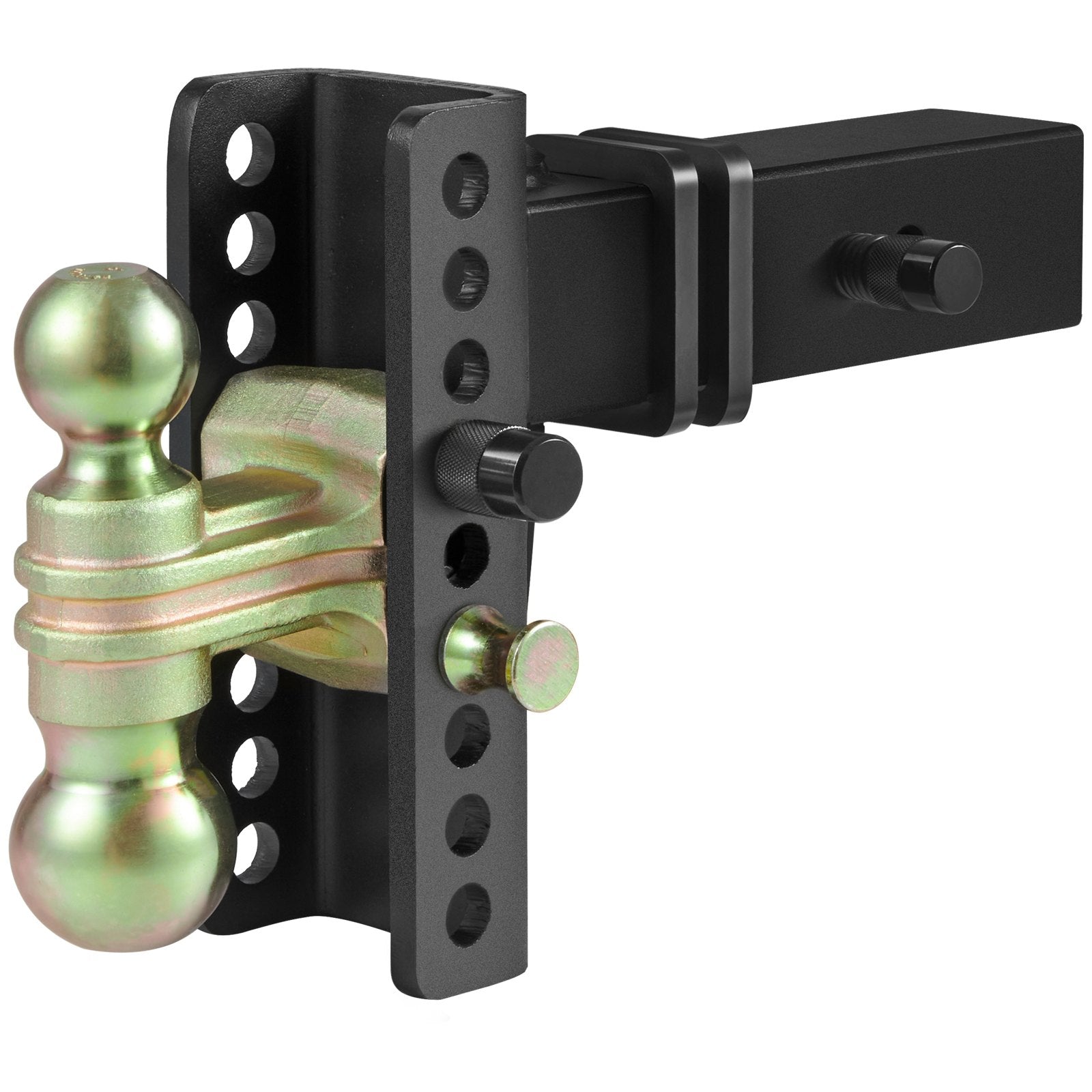 Adjustable Trailer Hitch, 15cm Drop & 11.43cm Rise Hitch Ball Mount with 6.35cm Receiver, Solid Tube, 6577 kgs GTW, 5.08cm & 5.08-0.79cm 45# Steel Tow Balls with Key Lock for Truck Towing - Image 9