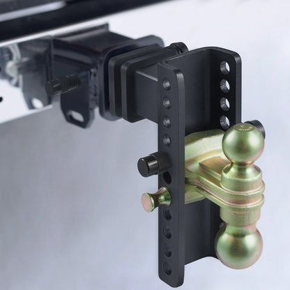 Adjustable Trailer Hitch, 203.2 mm Drop & 165.1 mm Rise Hitch Ball Mount with 63.5 mm Receiver, Solid Tube, 6577 kg GTW, 50.8 mm & 58.7 mm 45# Steel Tow Balls with Key Lock for Truck Towing - Image 8
