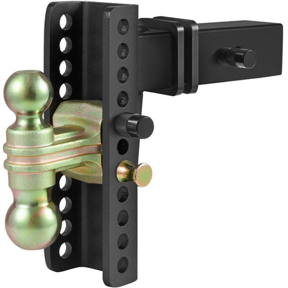 Adjustable Trailer Hitch, 203.2 mm Drop & 165.1 mm Rise Hitch Ball Mount with 63.5 mm Receiver, Solid Tube, 6577 kg GTW, 50.8 mm & 58.7 mm 45# Steel Tow Balls with Key Lock for Truck Towing - Image 9