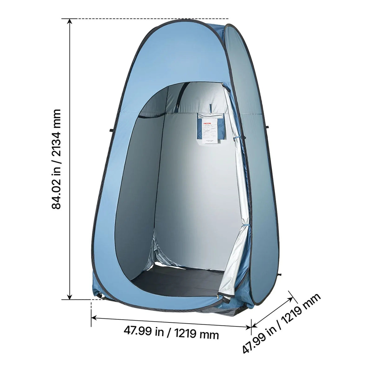 Pop up Shower Tent, Instant Portable Privacy Tent Changing Room with Hanging Bag, Ground Stakes, Ropes, Carry Bag, 190T Polyester with Silver Coating, Quick Setup, for Camping, Beach, Fishing - Image 8
