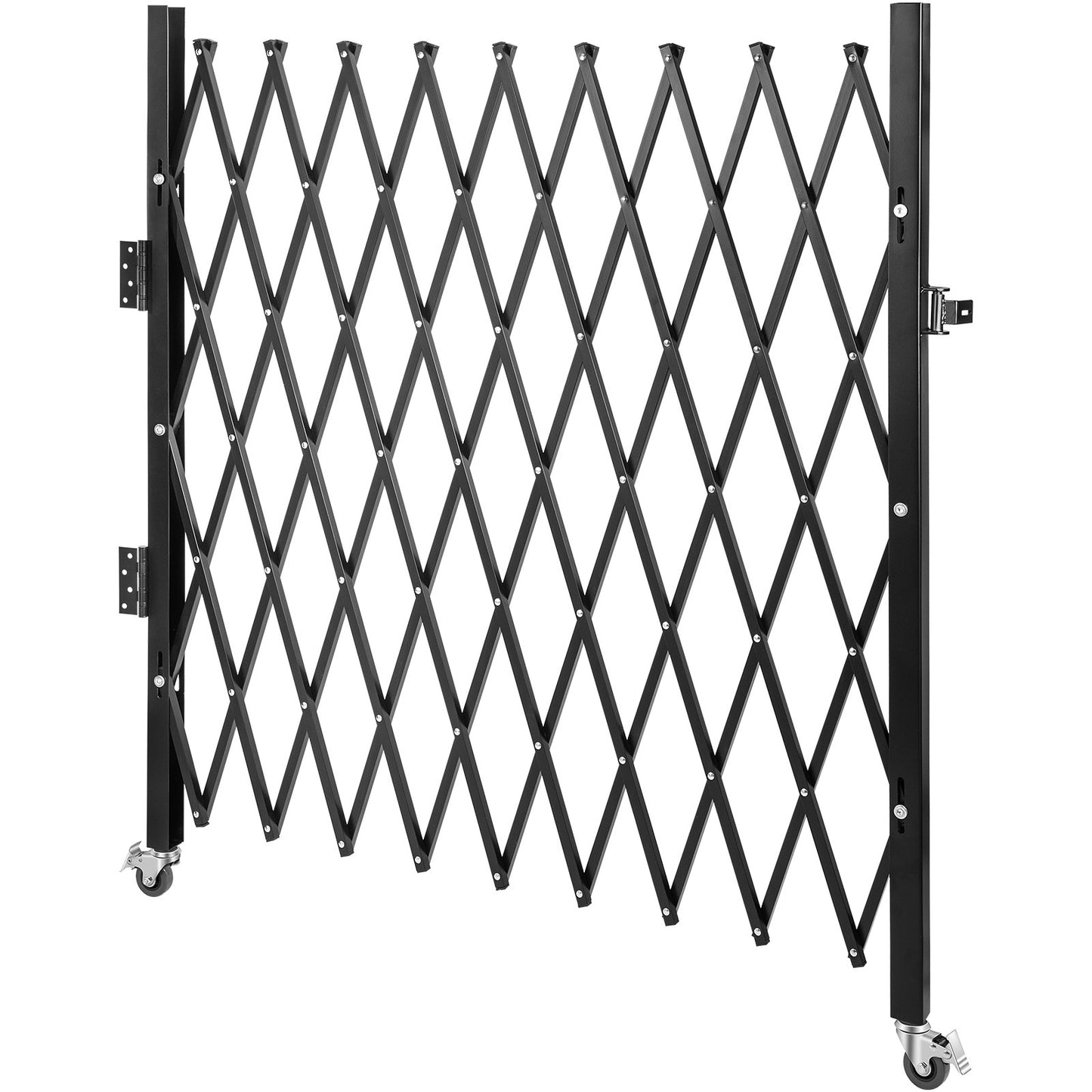 VEVOR Single Folding Security Gate, 85" H x 95" W Folding Door Gate, Steel Accordion Security Gate, Flexible Expanding Security Gate, Rolling Barricade Gate, Scissor Gate/Door with Padlock - Image 9