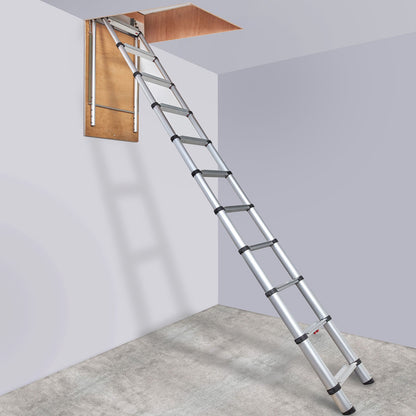 Attic Ladder Telescoping, 158.76kg Capacity, 100cm x 59.94cm,Multi-Purpose Aluminium Extension, Lightweight and Portable,Fits298.7cm-320.04cmCeilingHeights,Convenient Access to Your Attic Standa - Image 8