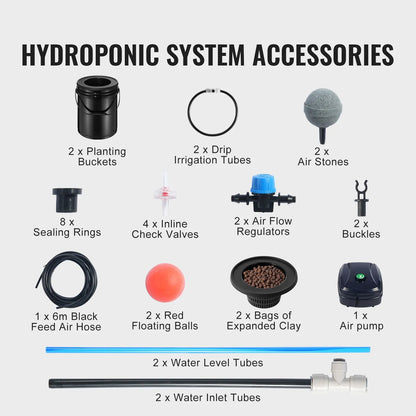 DWC Hydroponics Grow System Deep Water Culture with Top Drip 2 Buckets - Image 7