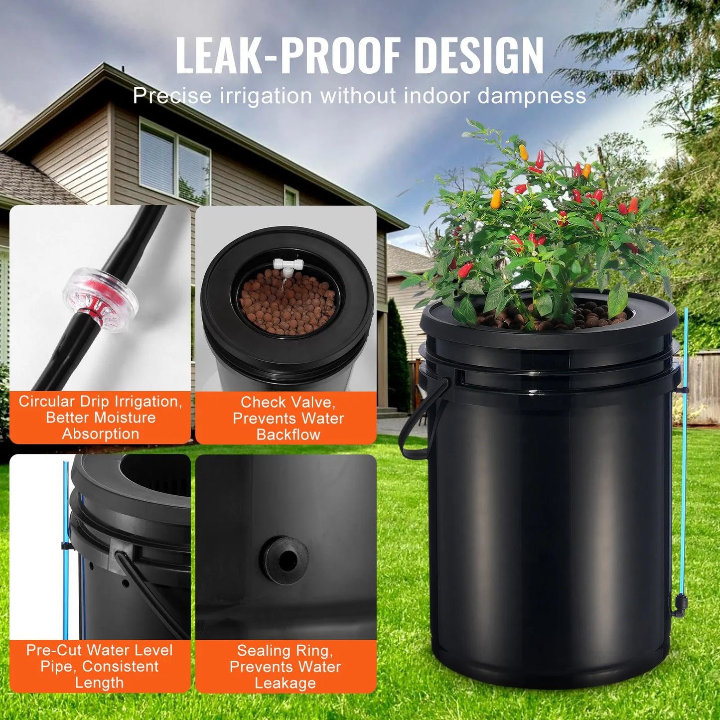 DWC Hydroponics Grow System Deep Water Culture with Top Drip 4 Buckets - Image 4
