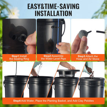DWC Hydroponics Grow System Deep Water Culture with Top Drip 4 Buckets - Image 5