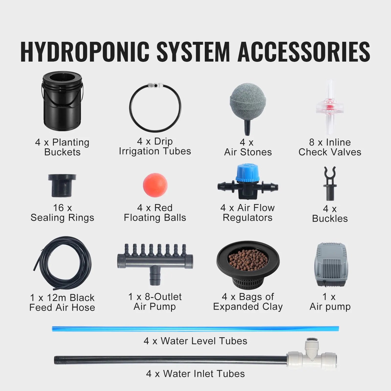 DWC Hydroponics Grow System Deep Water Culture with Top Drip 4 Buckets - Image 7