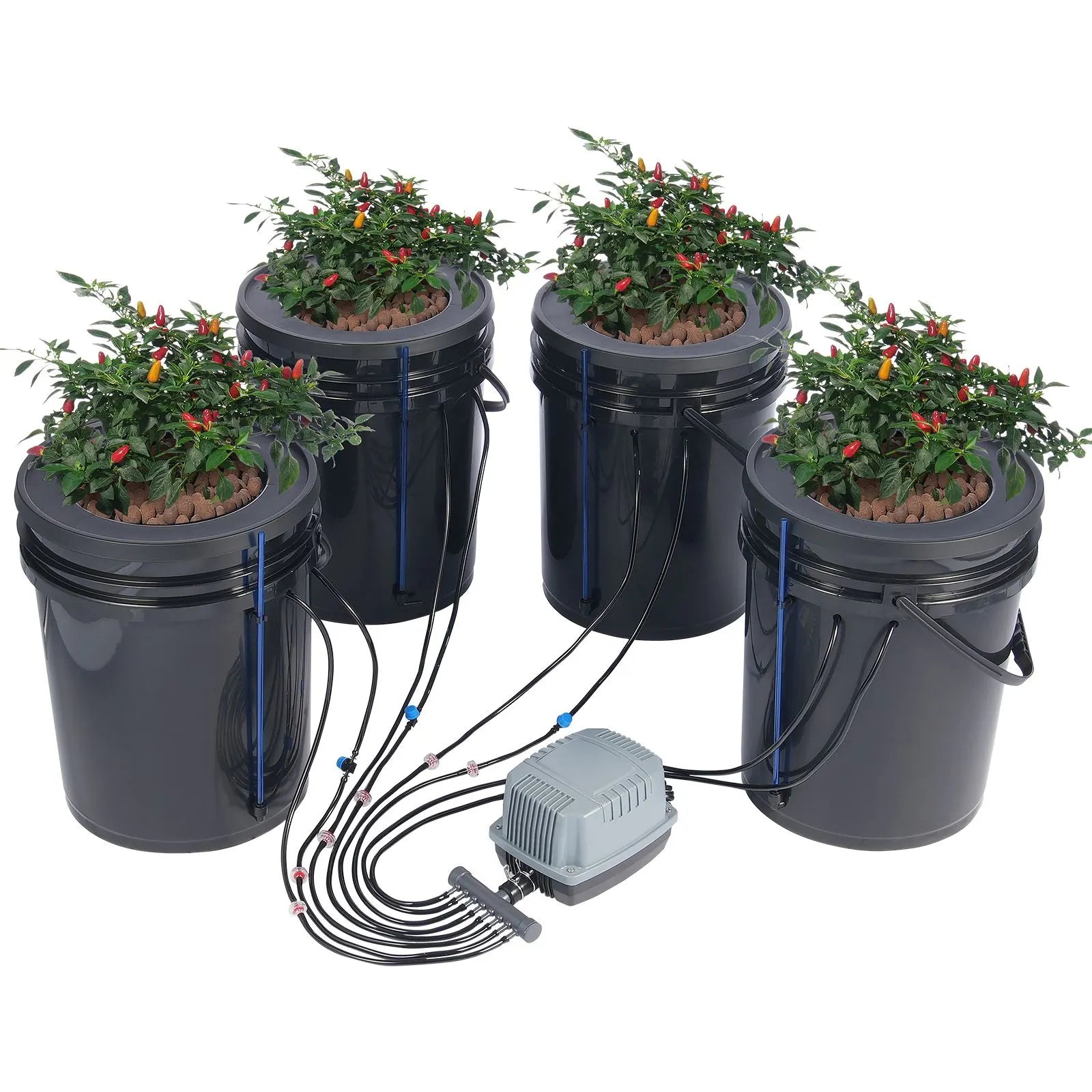 DWC Hydroponics Grow System Deep Water Culture with Top Drip 4 Buckets - Image 9