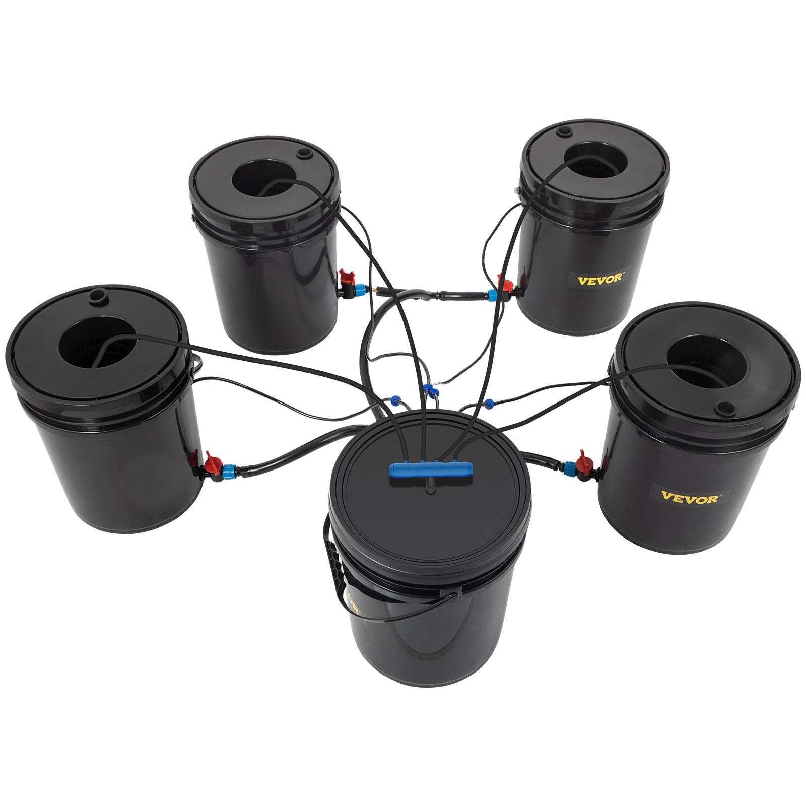 DWC Hydroponic System, 5 Gallon 5 Buckets, Deep Water Culture Growing Bucket, Hydroponics Grow Kit with Pump, Air Stone and Connected Reservoir, for Indoor/Outdoor Leafy Vegetables - Image 9