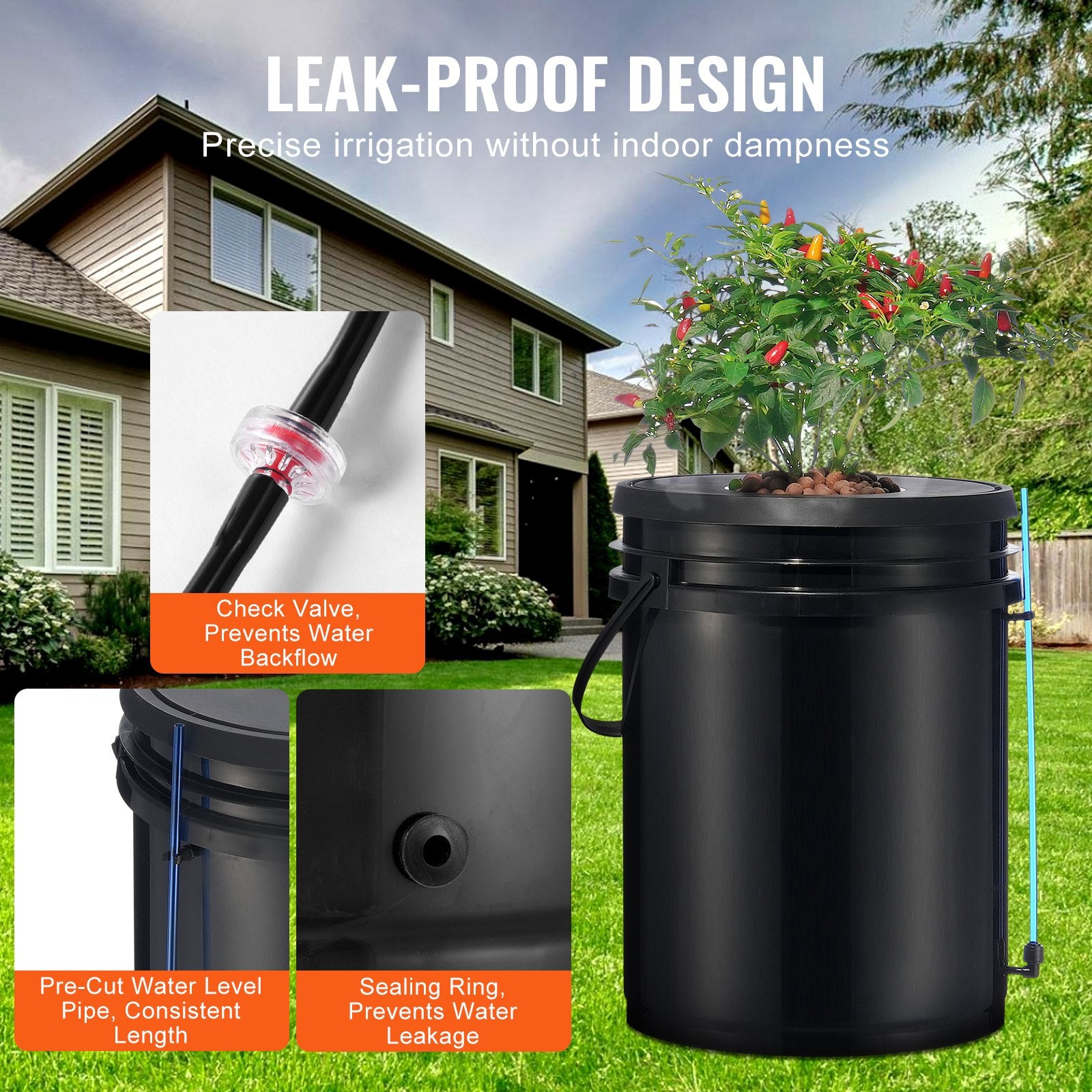 DWC Hydroponics Grow System Deep Water Culture 8 Buckets with Air Pump - Image 4