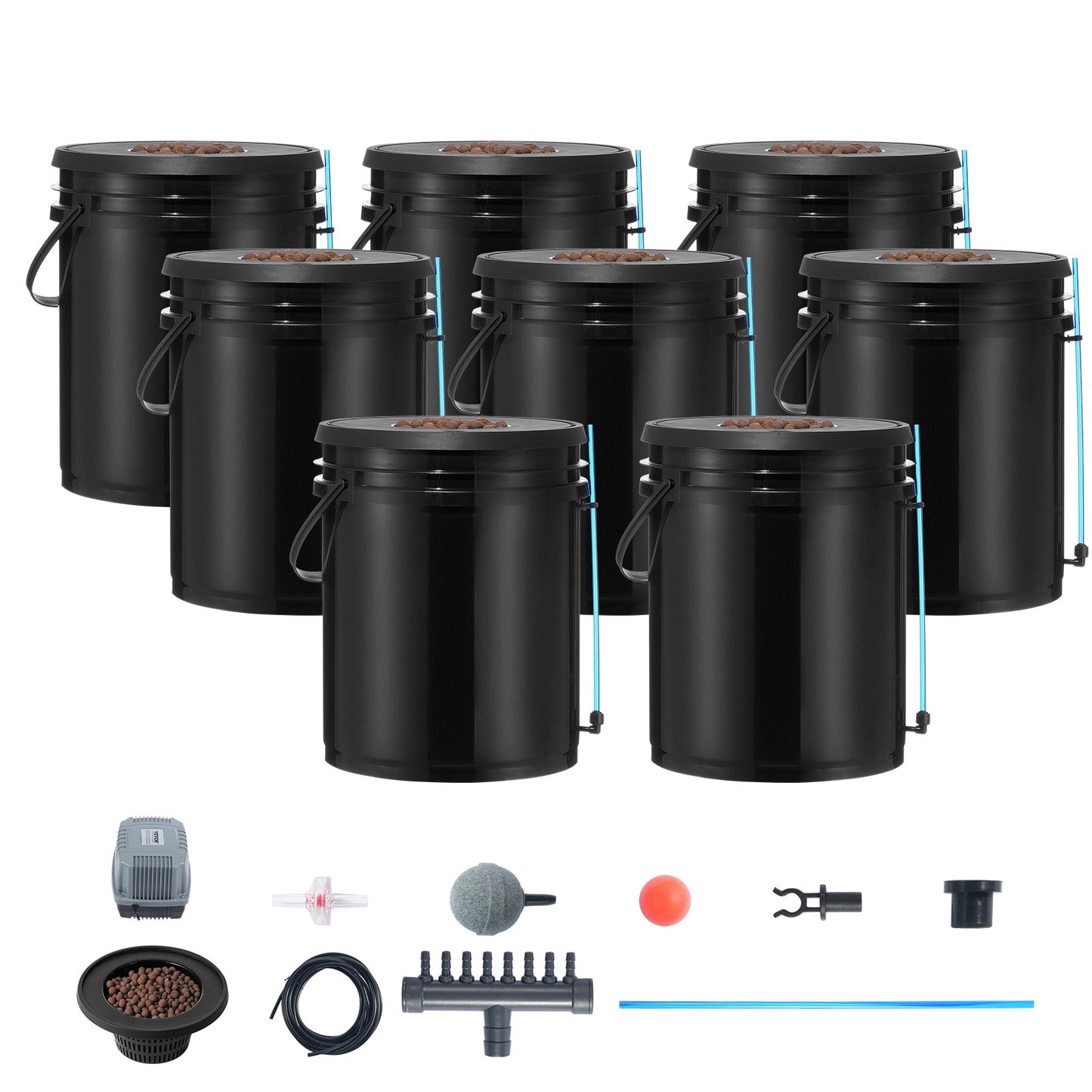 DWC Hydroponics Grow System Deep Water Culture 8 Buckets with Air Pump - Image 9