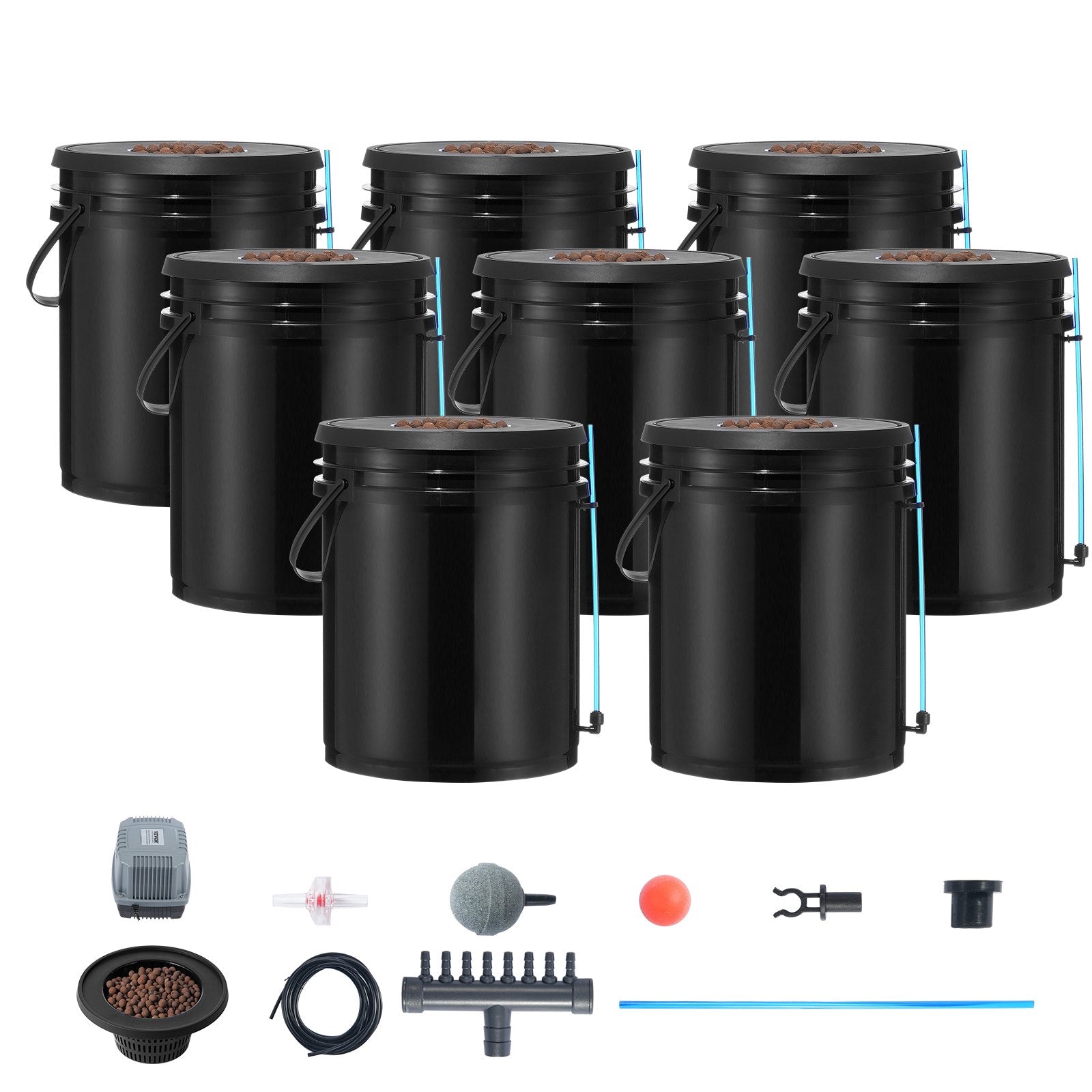 DWC Hydroponics Grow System Deep Water Culture 8 Buckets with Air Pump - Image 9