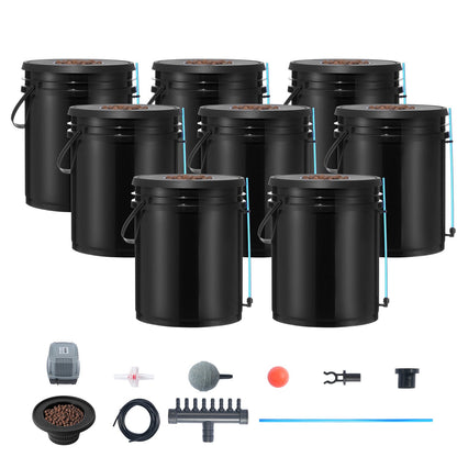 DWC Hydroponics Grow System Deep Water Culture 8 Buckets with Air Pump - Image 9