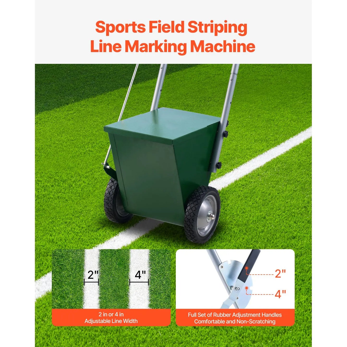 Dry Line Marker 2-Wheel 50 or 100 mm Lines Heavy Duty Steel Chalker 11.3kg - Image 2