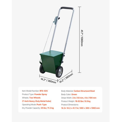 Dry Line Marker 2-Wheel 50 or 100 mm Lines Heavy Duty Steel Chalker 11.3kg - Image 7