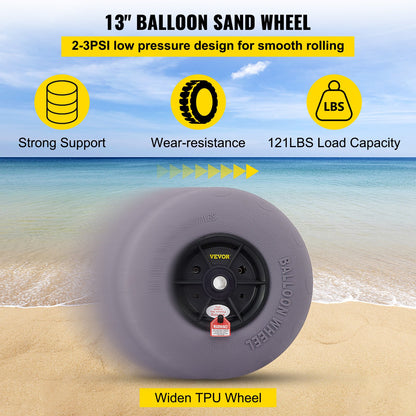 Balloon Beach Wheels Replacement Beach Tires 13" TPU 121 LBS Load Capacity - Image 4