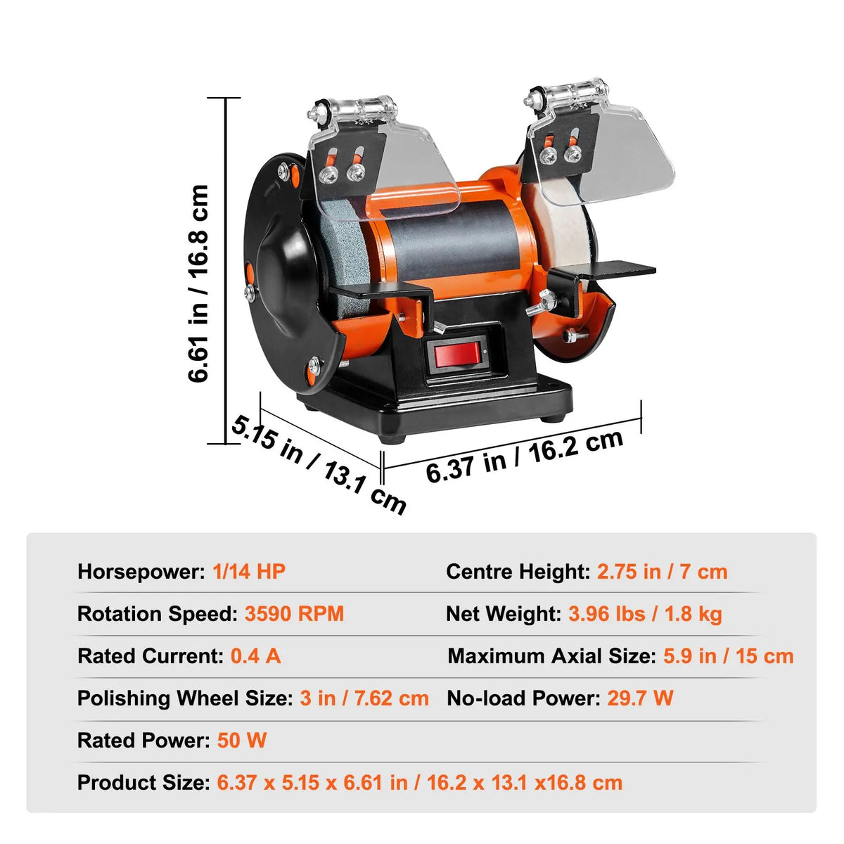 Jewelry Polisher, Bench Grinder Polishing & Buffing Machine, 3590RPM Bench Lathe Polisher with 1 Wool Wheel & 1 Abrasive Fiber Wheel & 1 Grinding Wheel & 100pcs Tools - Image 7