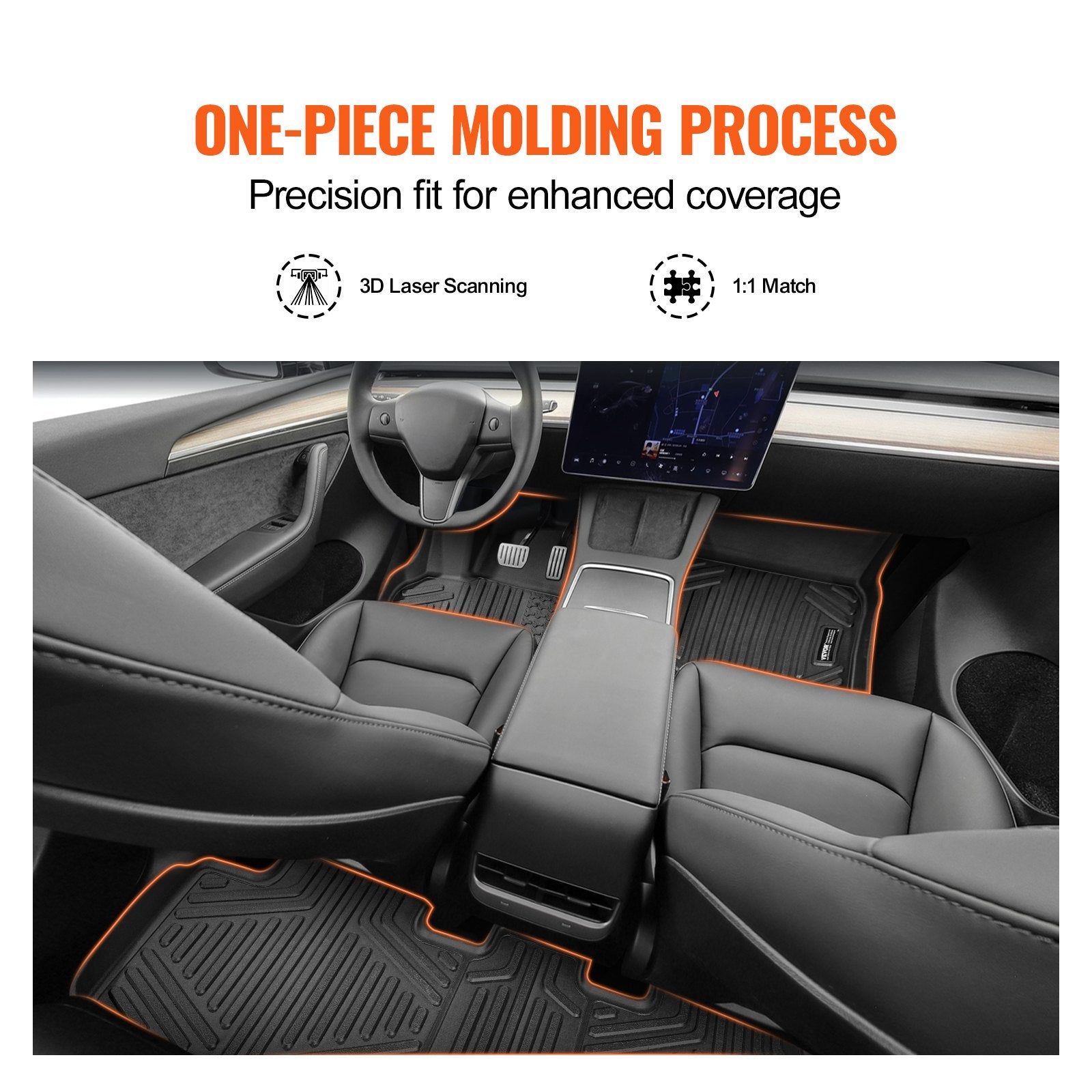 Automotive Floor Mats Fits for Tesla Model Y 2021-2024 3 pcs TPE Liners - Image 3